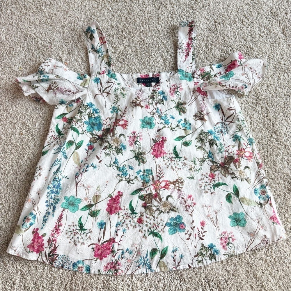 Sanctuary Floral off shoulder top S - Picture 7 of 13